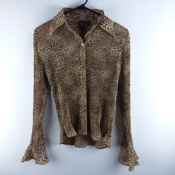 Milano Tops - Milano Sz S Stretchy Leapord Print Long Sleeve Top